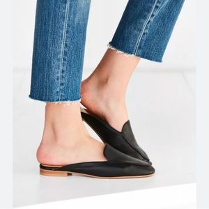 Urban Outfitters Black Driving Loafer Leather Mule Size 36